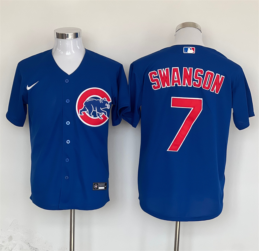 Men's Chicago Cubs Dansby Swanson #7 Royal Jersey